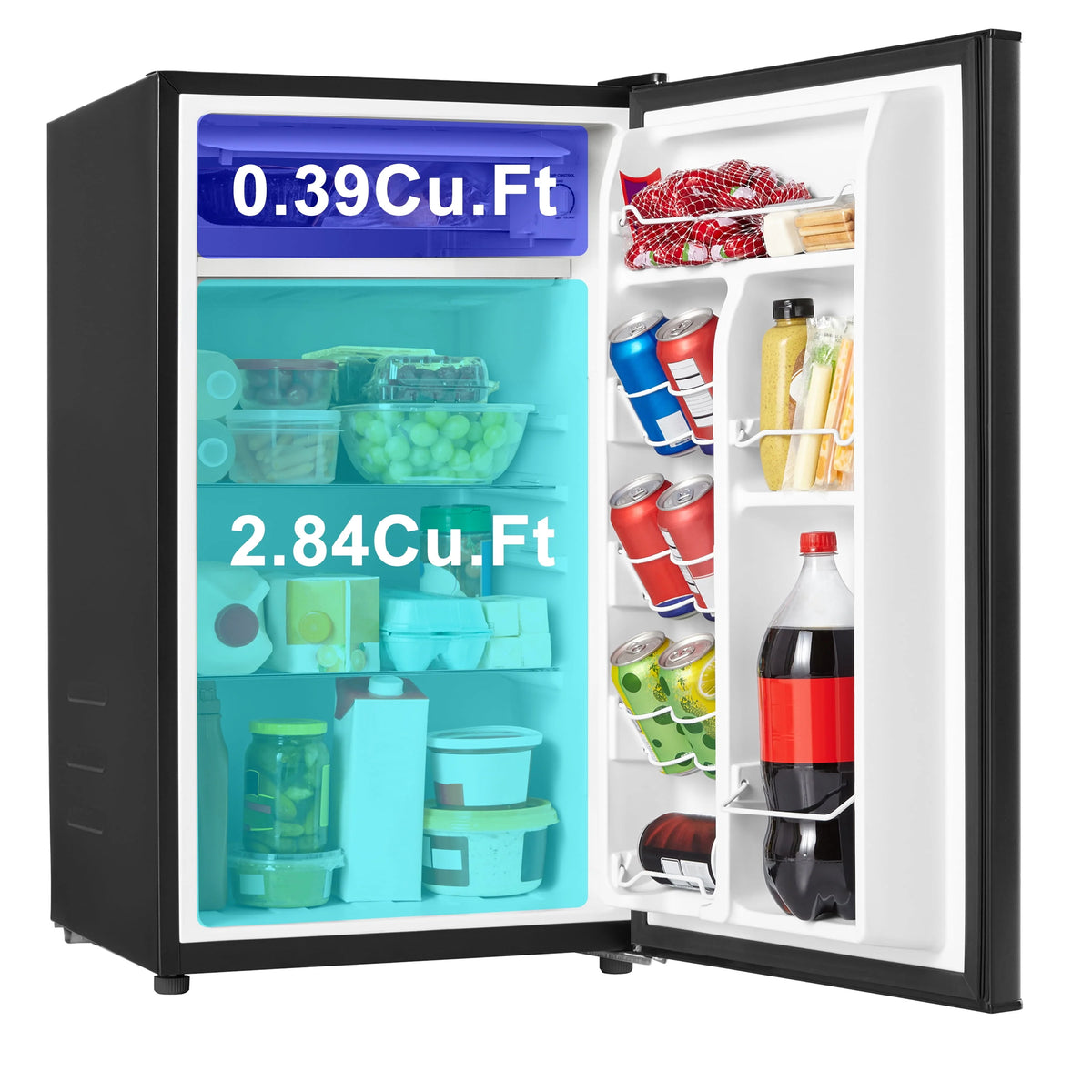 3.3 Cu ft Single Door Mini Fridge, Black H526076