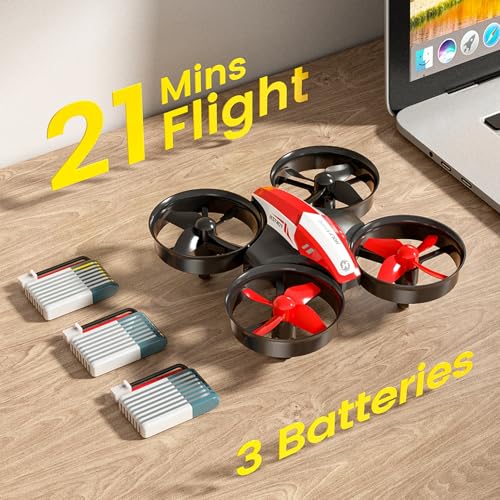 Mini Drone with Auto Hovering, 3D Flips, Headless Mode and 3 Batteries, Blue C276