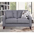 Light Gray Linen Square Arm Loveseat O570