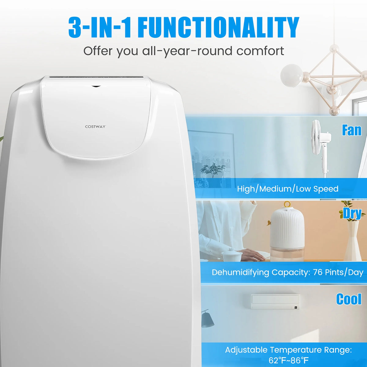 8000 BTU Dual Hose Portable Air Conditioner Q415272