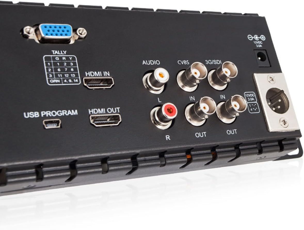 Triple 5 Inch 800x480 Pixel Rack Mount LCD Monitor with 3G-SDI, HDMI, AV Input and Output with Microfiber Cloth I6067