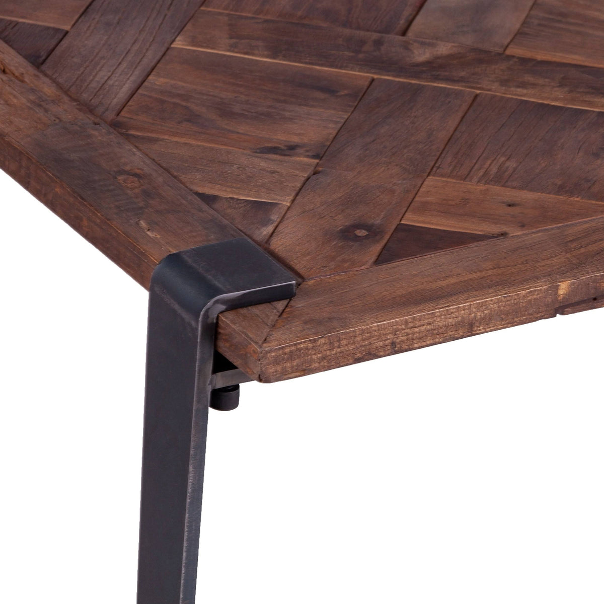 Square Metal and Reclaimed Wood End Table V7071