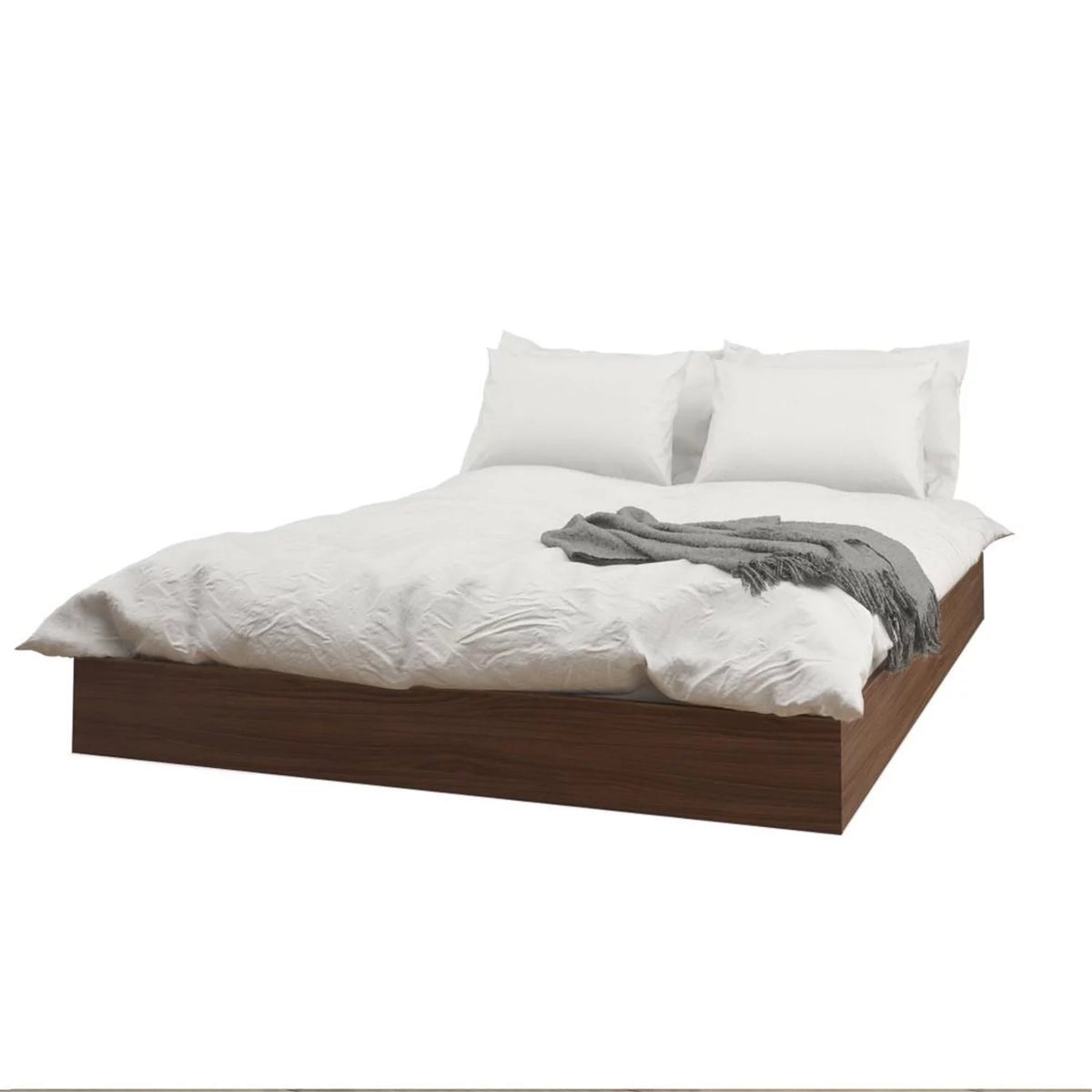 Queen Size Bedroom Set Walnut and Black F950