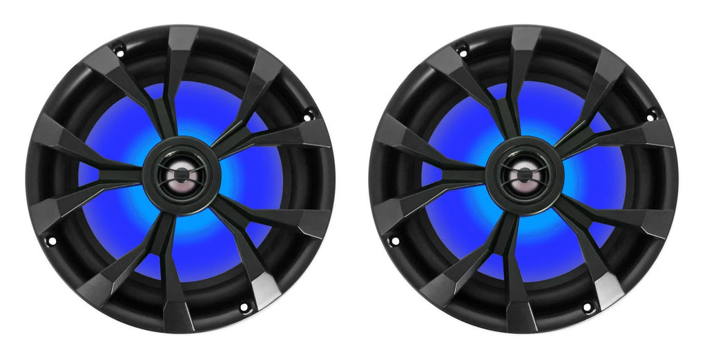 8" LED 900 Watt 360° Swivel Black Aluminum Wakeboard Tower Speakers S3836