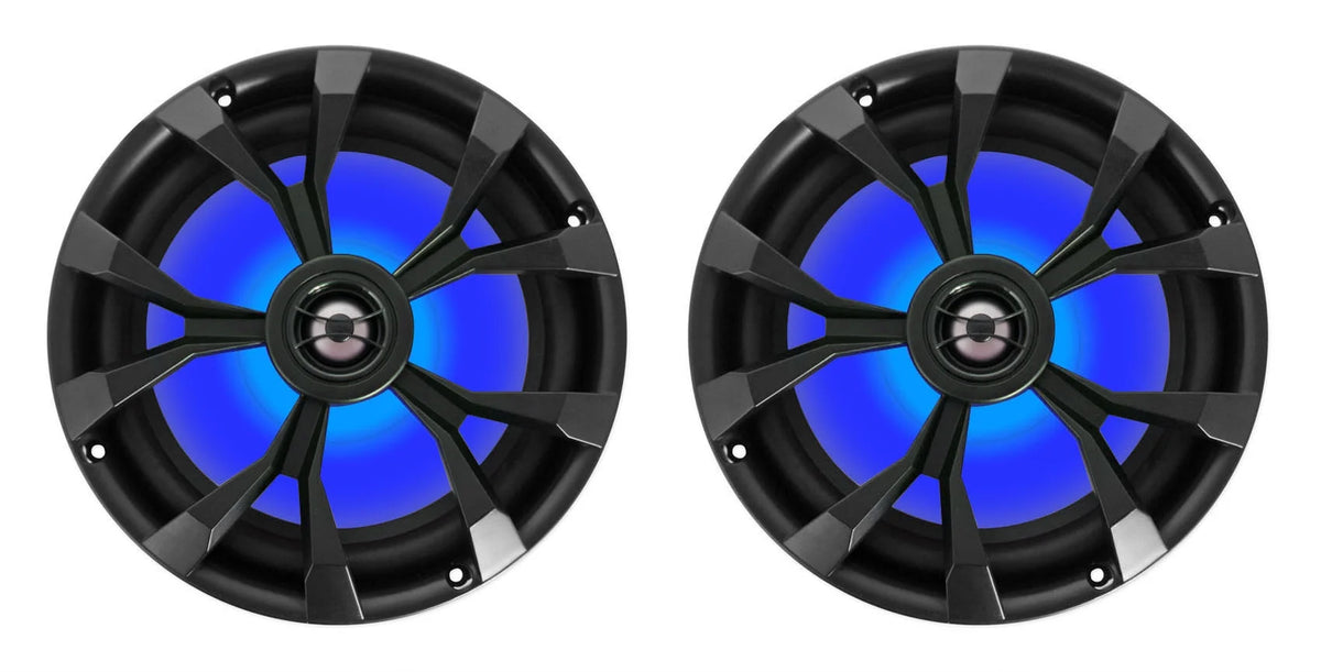 8" LED 900 Watt 360° Swivel Black Aluminum Wakeboard Tower Speakers S3836
