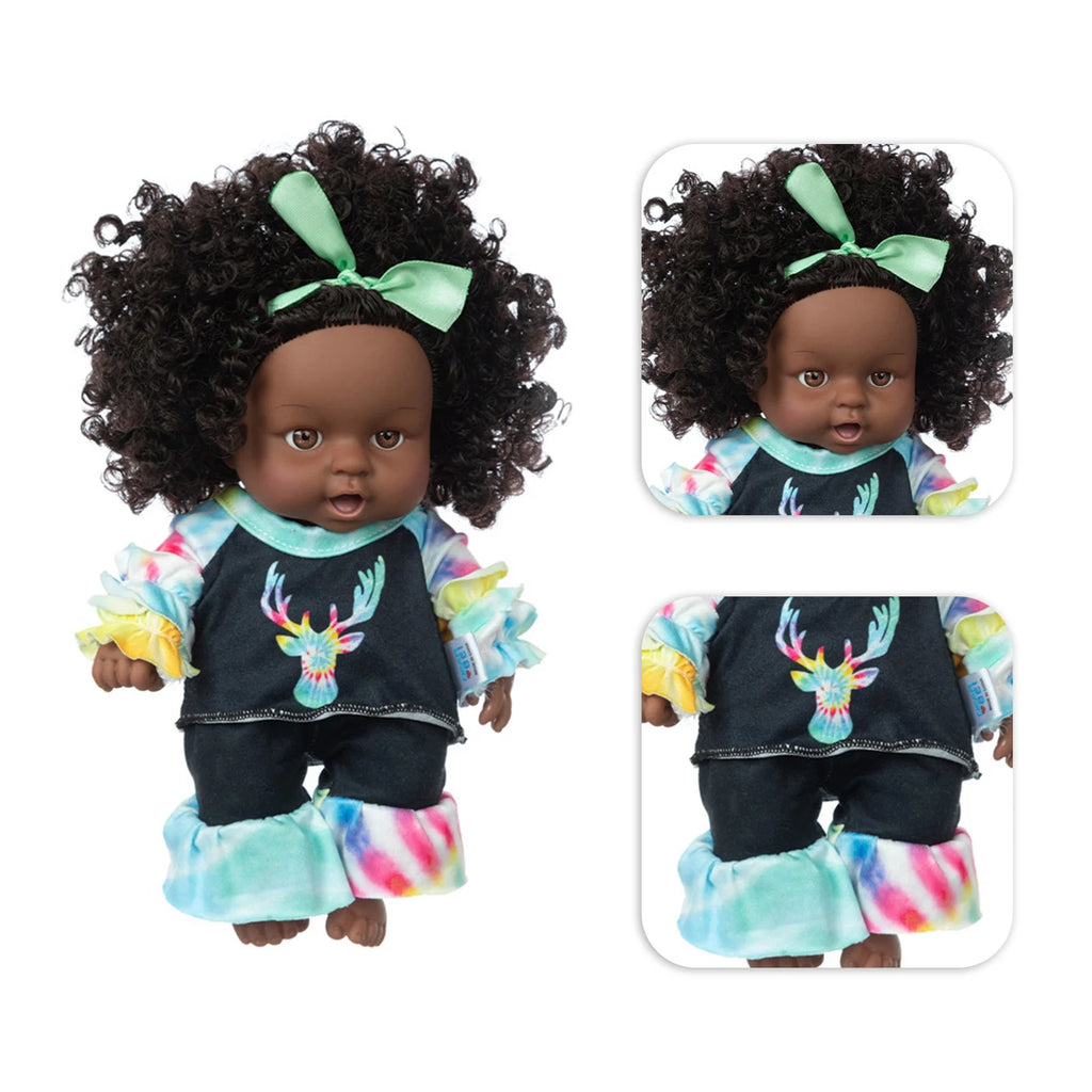 8 Inch Black Baby Dolls With Clothes Y297