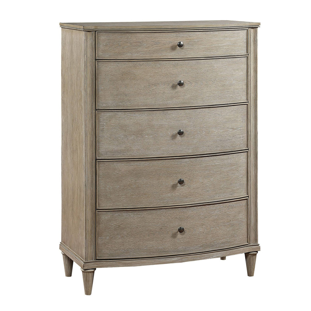 Light Gray Wooden 5 Drawer Chest L750