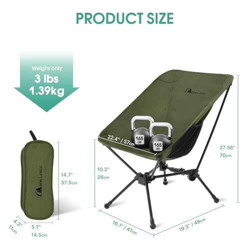 Portable Folding Camping Chair 330 lbs Black S9412