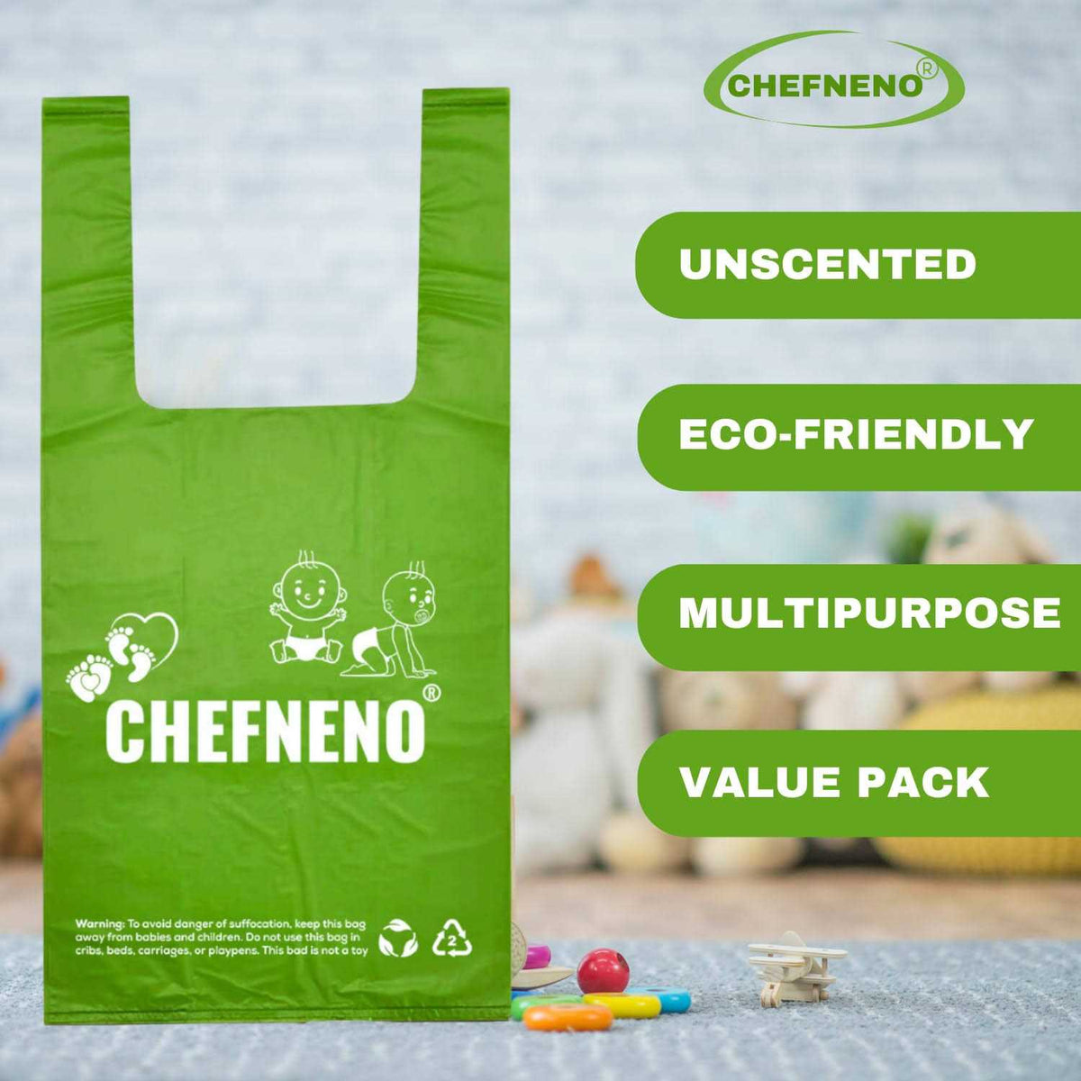 Disposable Biodegradable Unscented Diaper Bag C583207