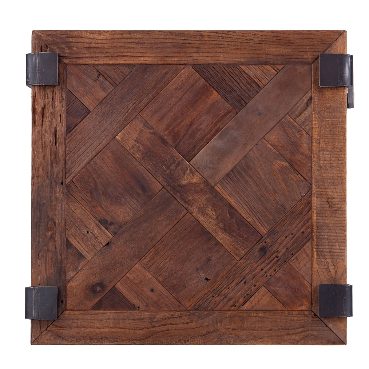 Square Metal and Reclaimed Wood End Table V7071