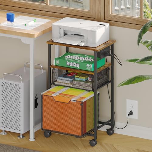 4-Tier Rolling File Cart with 2 Drawer K1000
