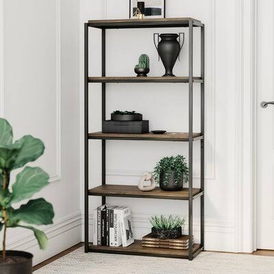 Dark Rustic Oak Bookcase H373