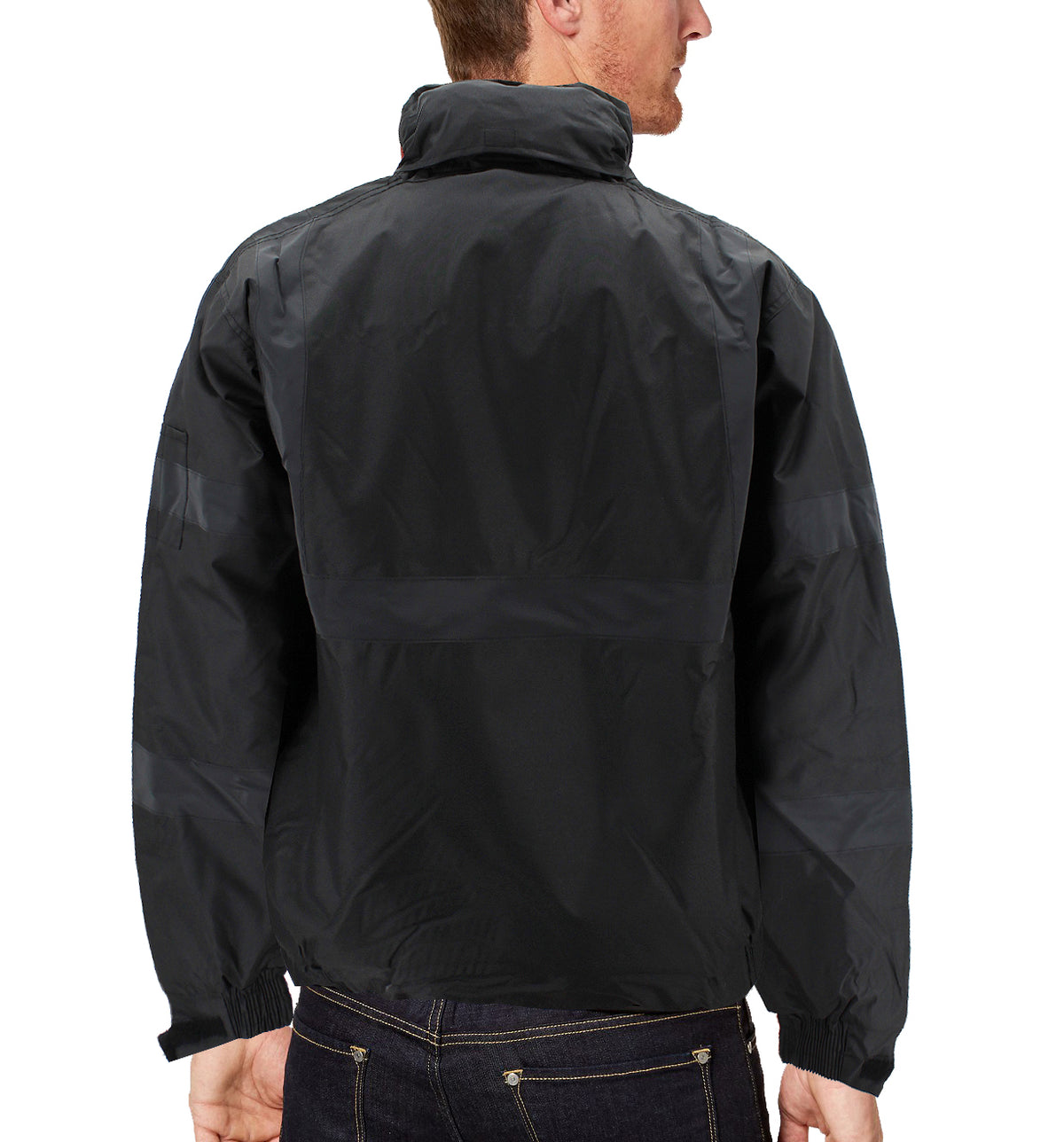 Mens Black High Visibility Water Resistant Reflective Work Jacket P3238