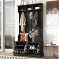 Wood Hall Tree with 2 Flip Shoe Storage Drawers and Storage Bench M349