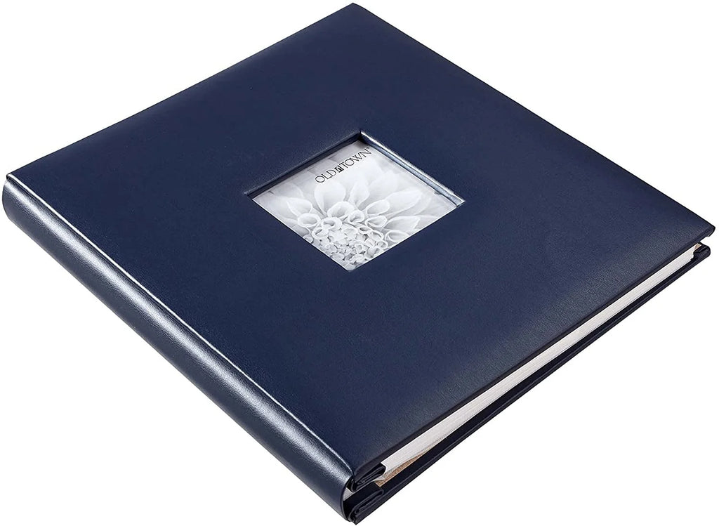 Large Photo Album Holds 400 4x6 Photos Leather Navy Y17087