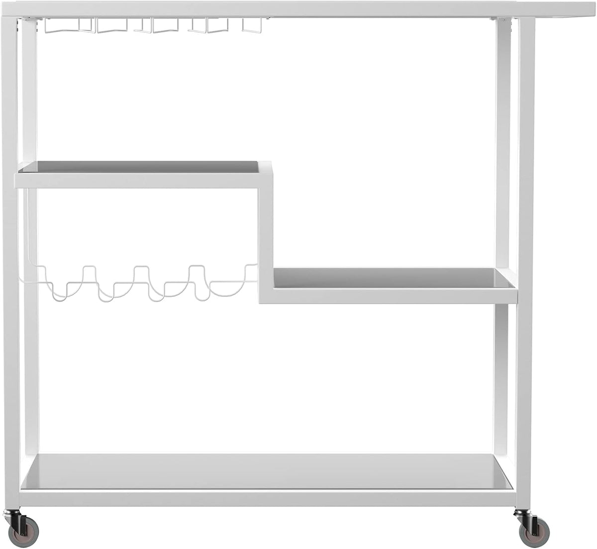 White Bar Cart with Wheels R3658