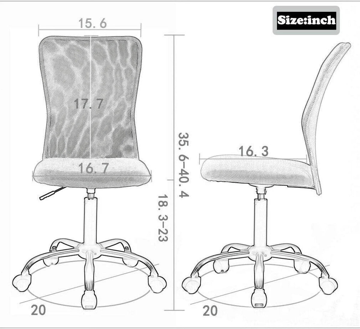 Black Mesh Ergonomic Office Chair U7035