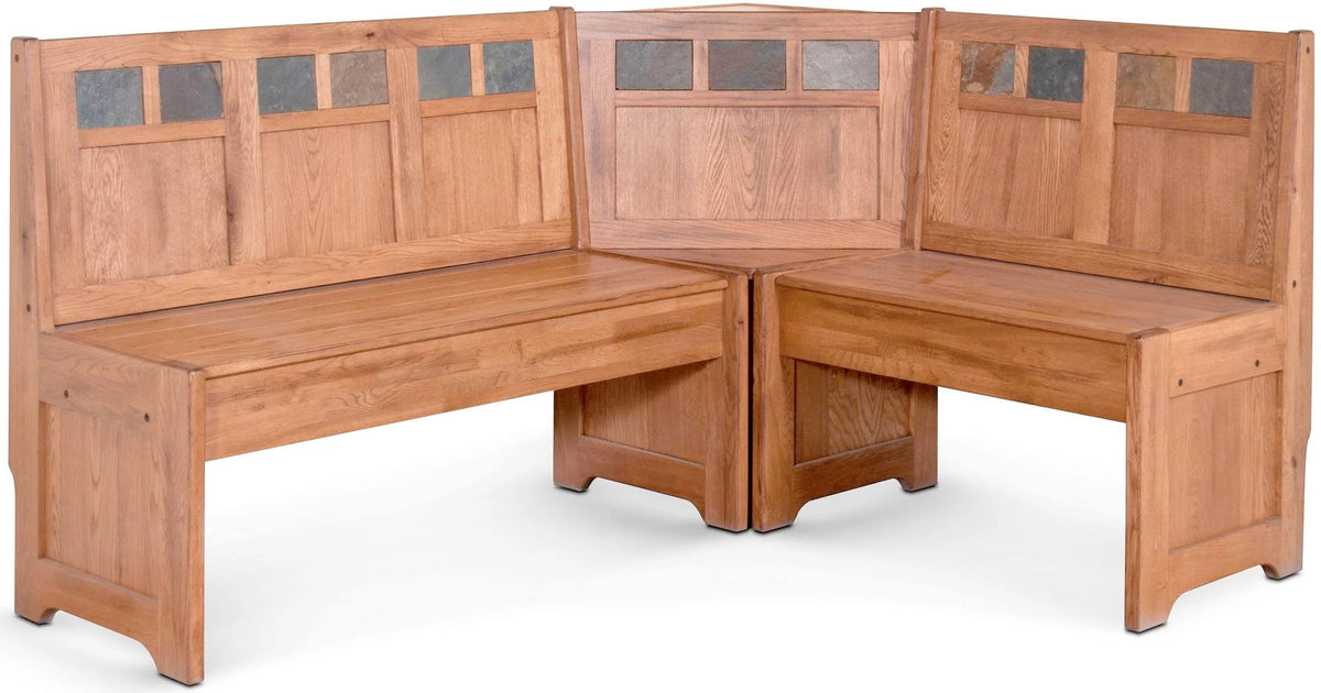 Rustic Oak Breakfast Nook Set W3877