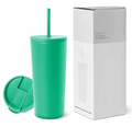Green 24oz Insulated Tumbler with Lid and Straw Y6851