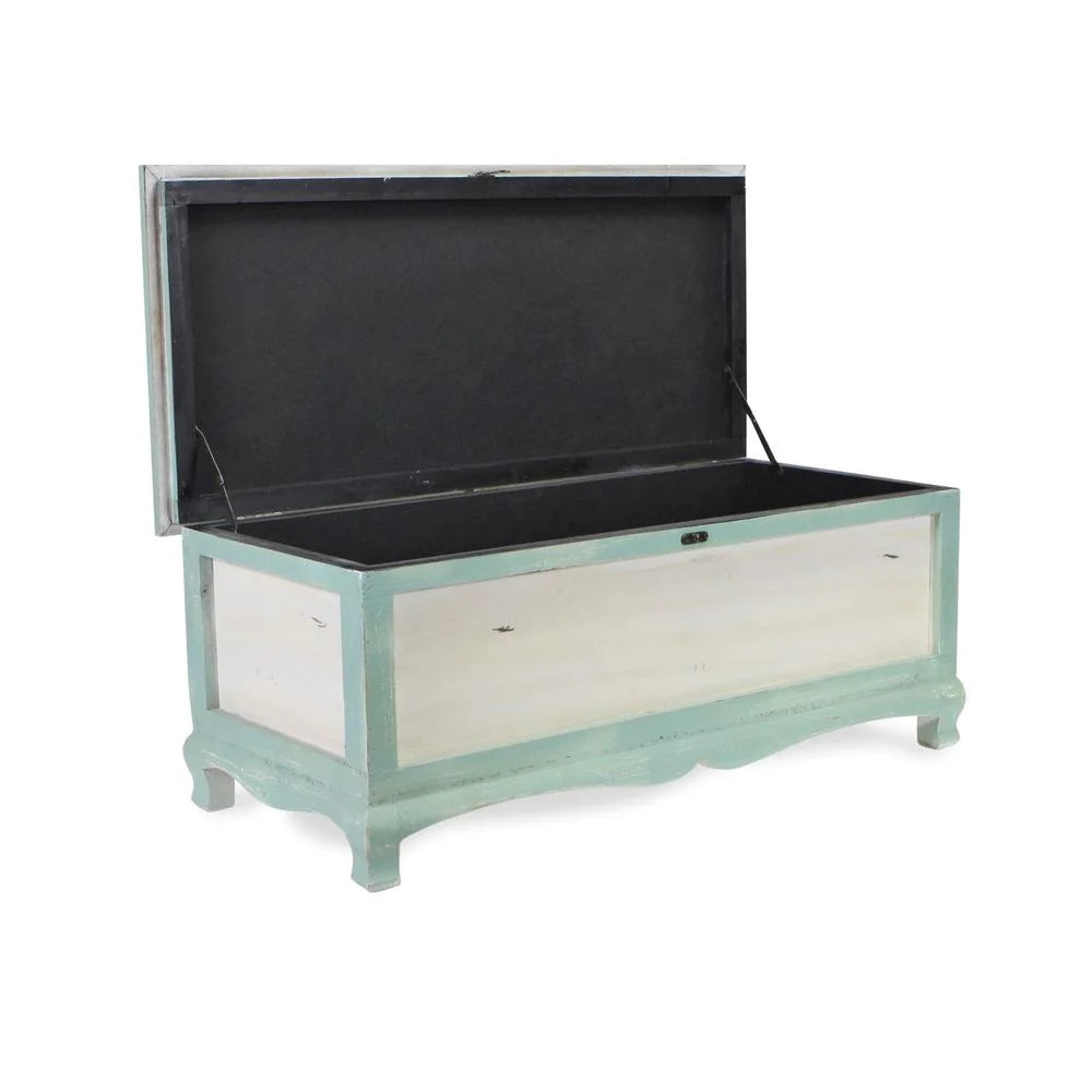 Shabby Bench Chest with Seat Cushion A7636