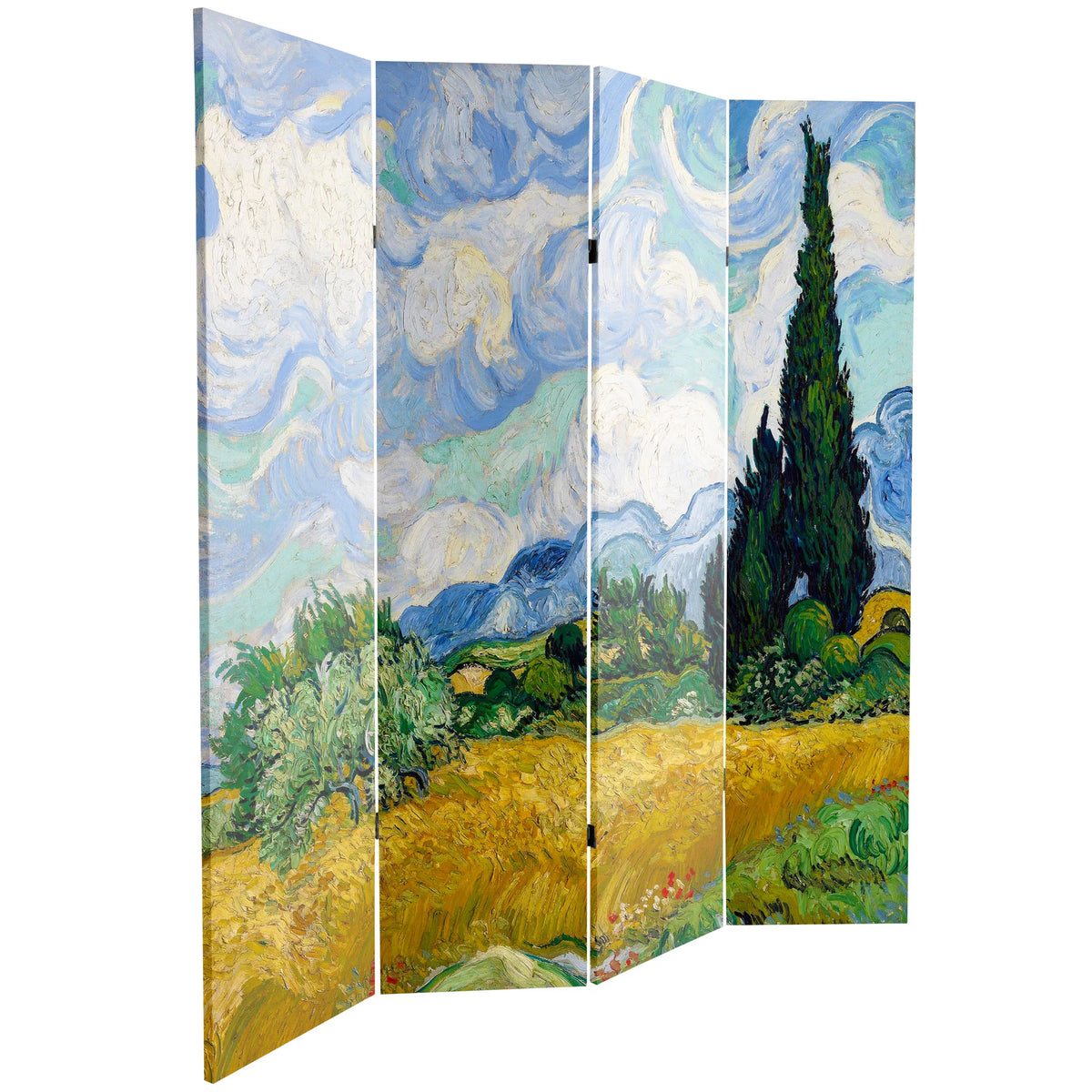 6 ft. Tall 4 Panel Canvas Screen D839