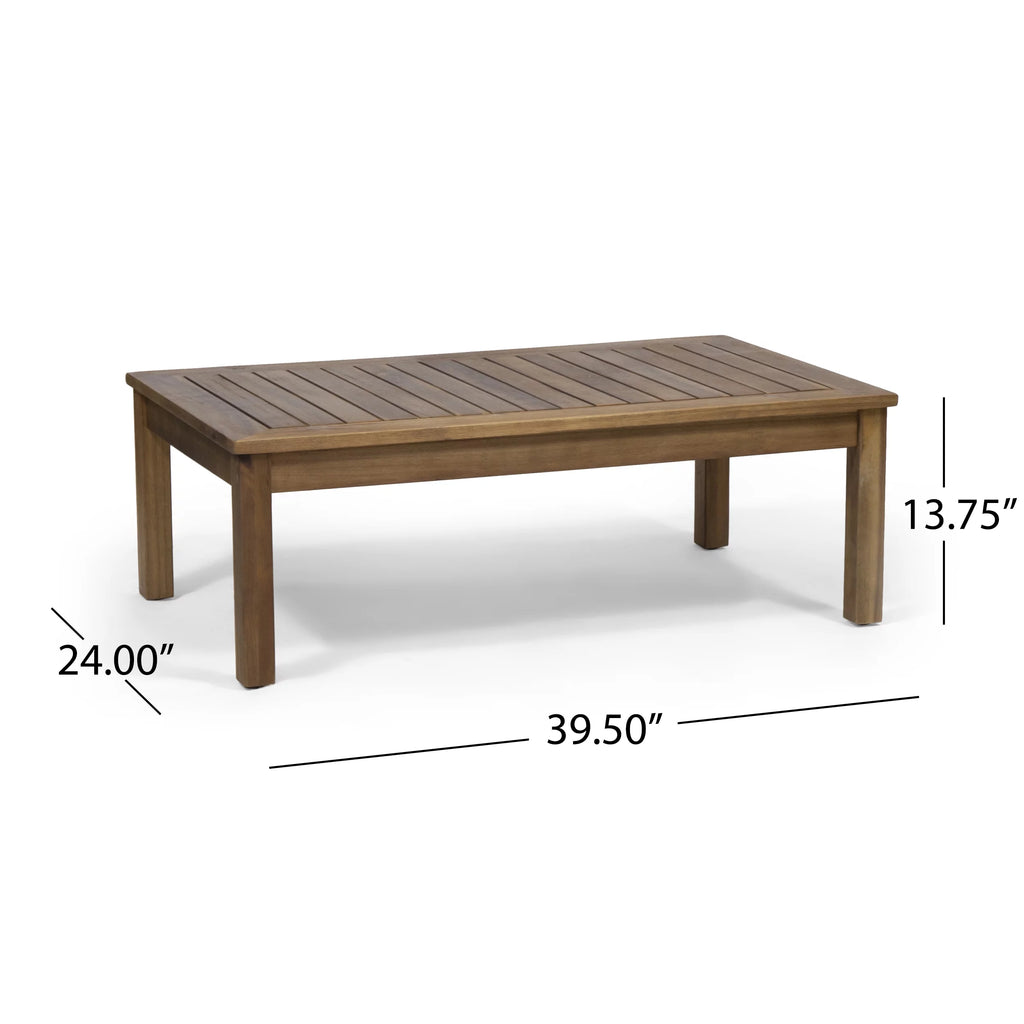 Acacia Wood and Rope 4 Seater Chat Set with Cushions V39353