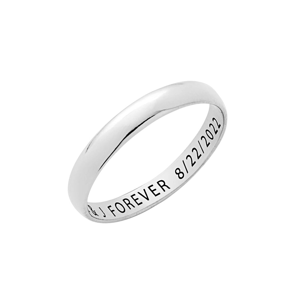 Platinum over Sterling Silver Slim Wedding Band K433143