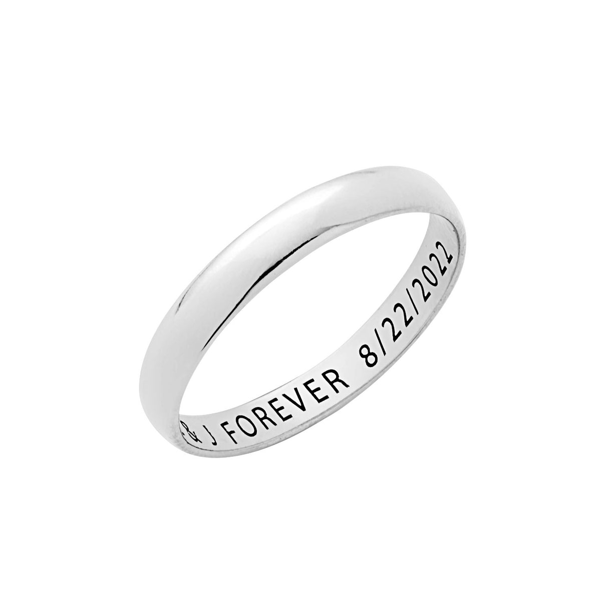 Platinum over Sterling Silver Slim Wedding Band K433143