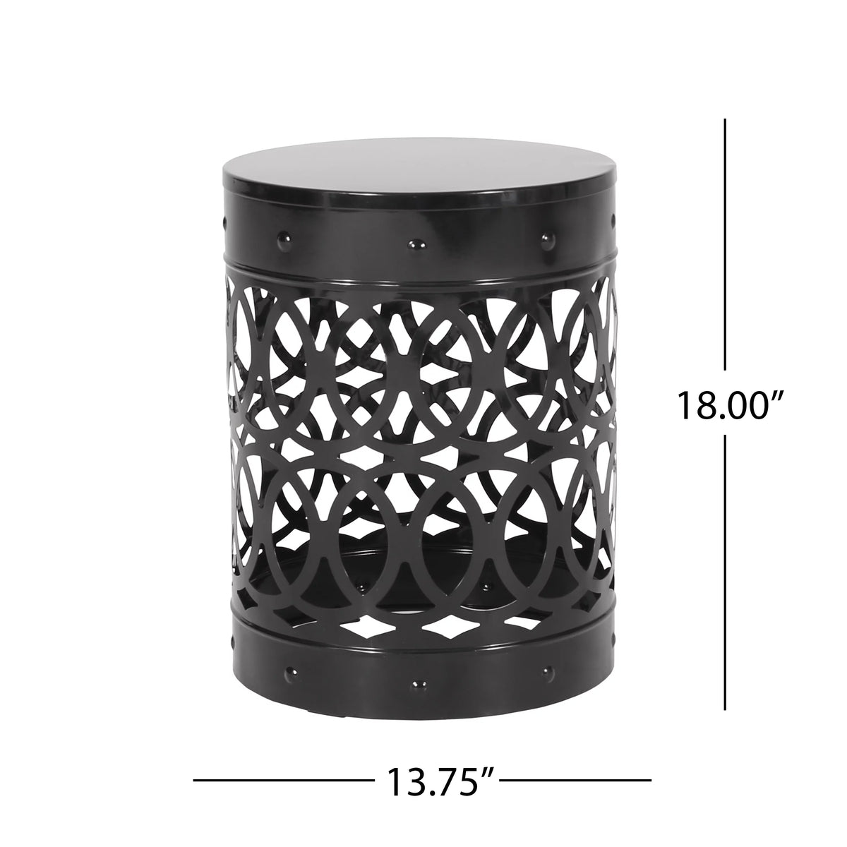 Black 18 inch Metal Side Table M4452