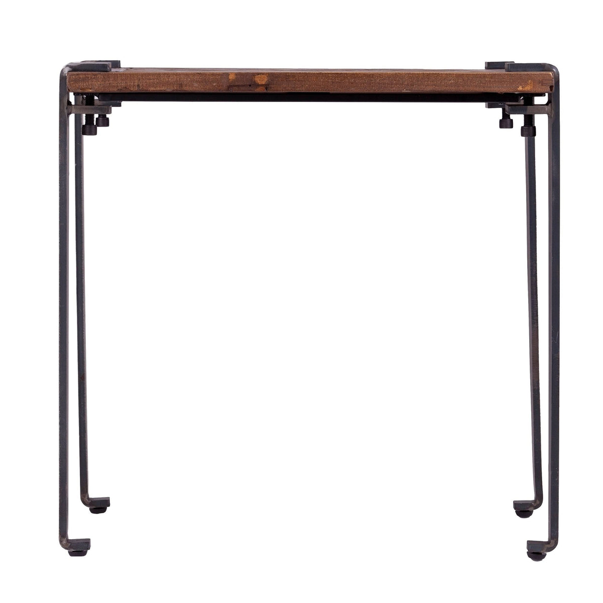 Square Metal and Reclaimed Wood End Table V7071