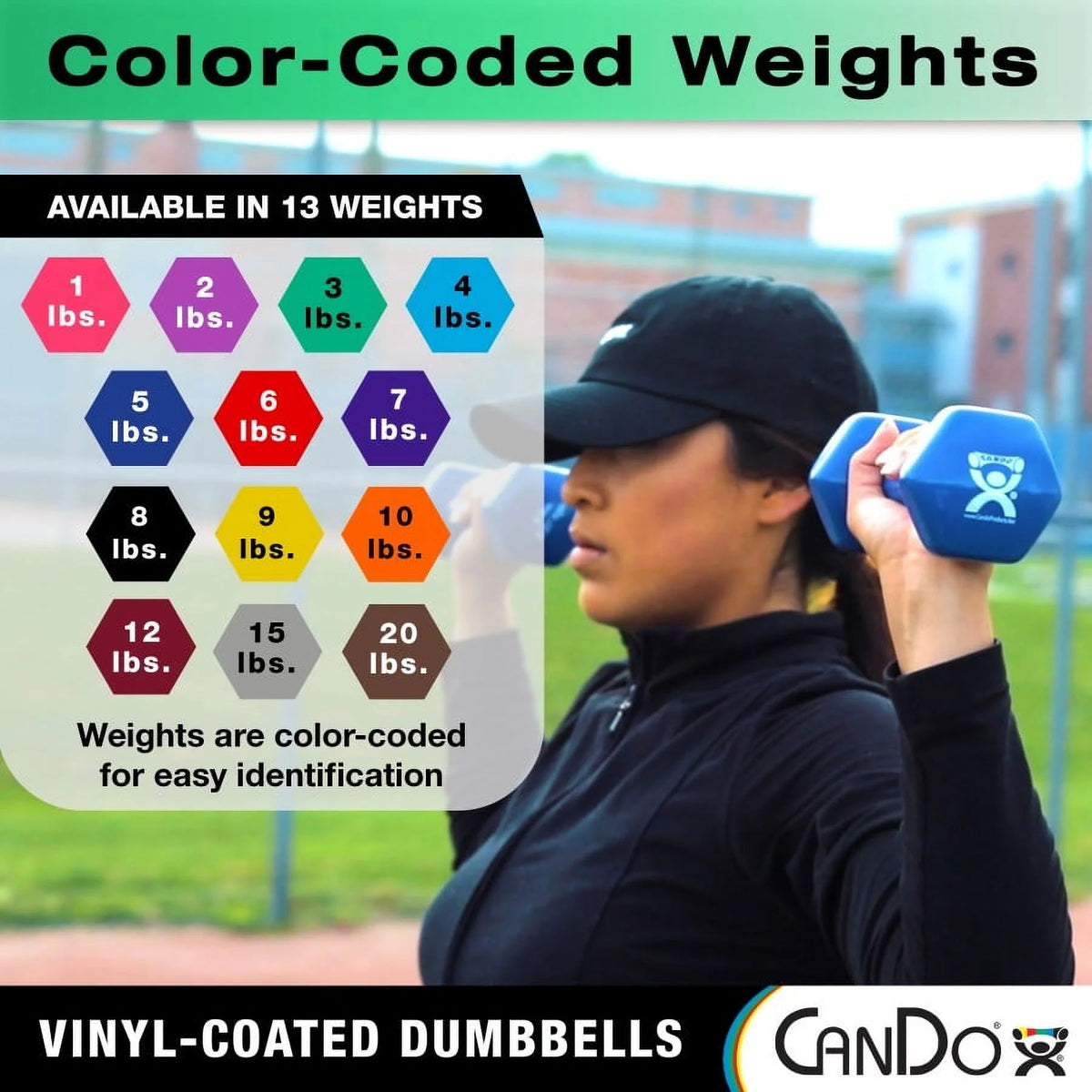 20 Piece Vinyl Coated Iron Dumbbell Set D11489