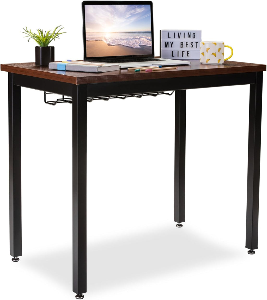 Teak 36” Computer Desk with Cable Organizer H6160