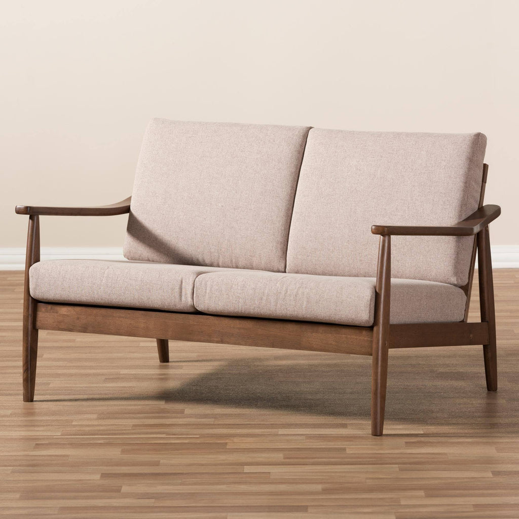 Light Brown Wood 2-Seater Loveseat M717