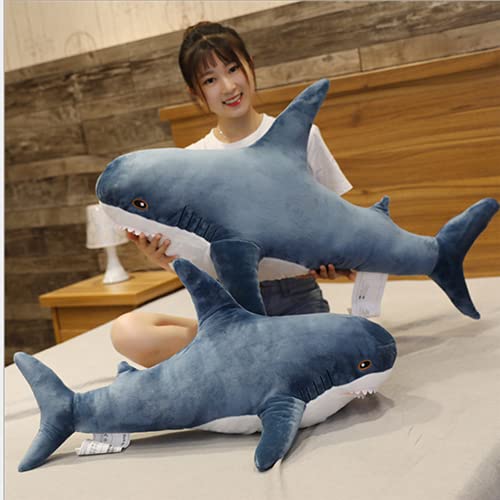 Blue 31-inch Shark Plush Toy Pillow W724