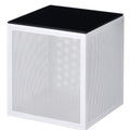 White Glass Top Side Table D51442