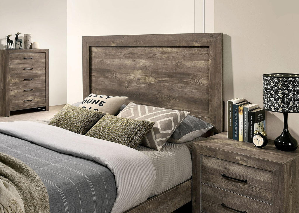 Natural Tone Wood King Bedroom Set 5pcs C8281