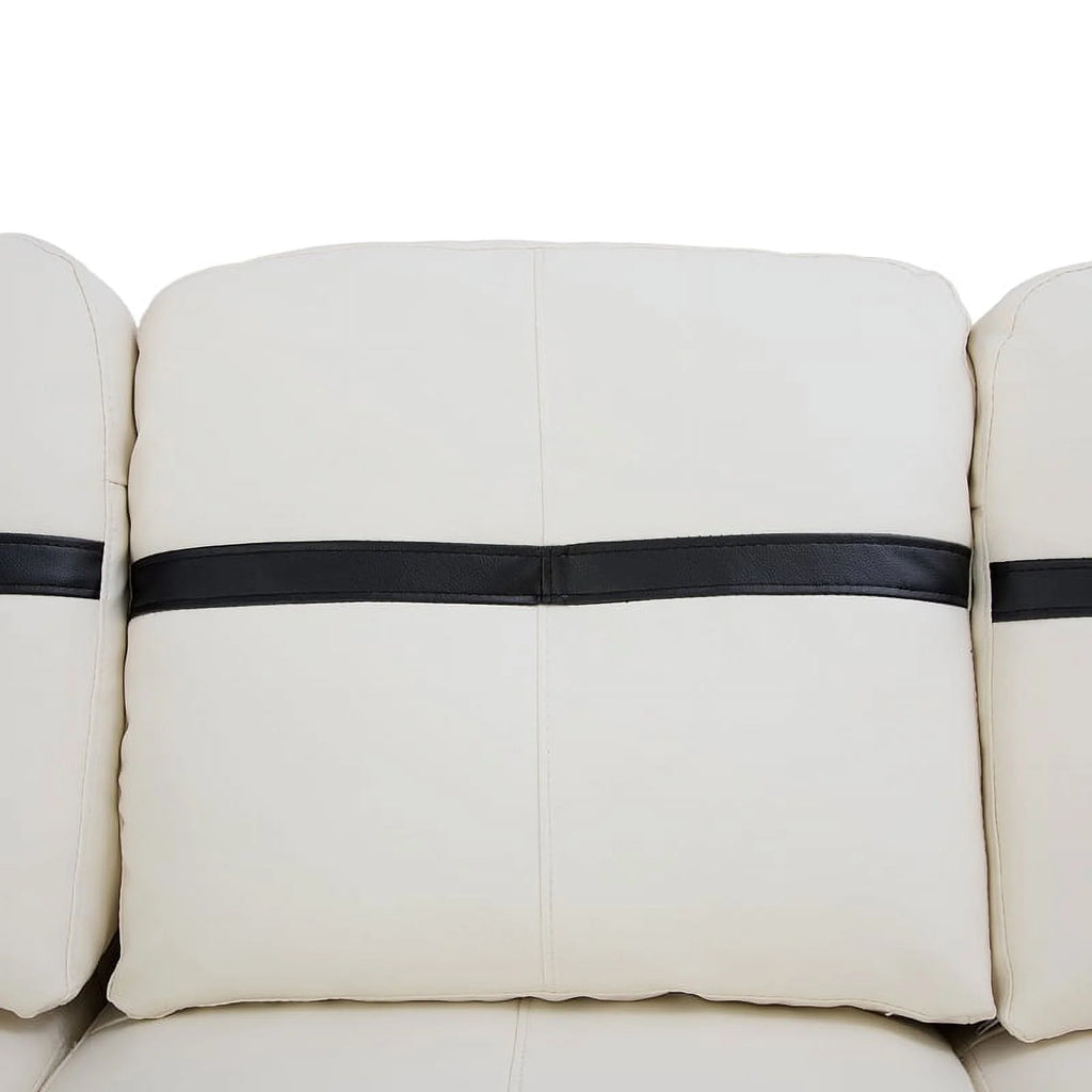 White and Black Faux Leather Right Sectional Sofa N297847