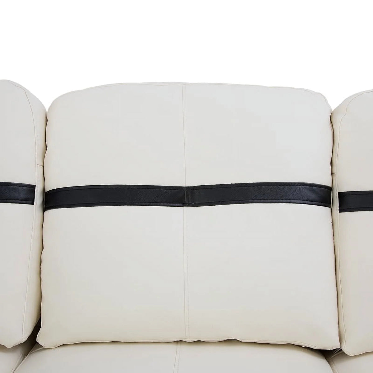 White and Black Faux Leather Right Sectional Sofa N297847