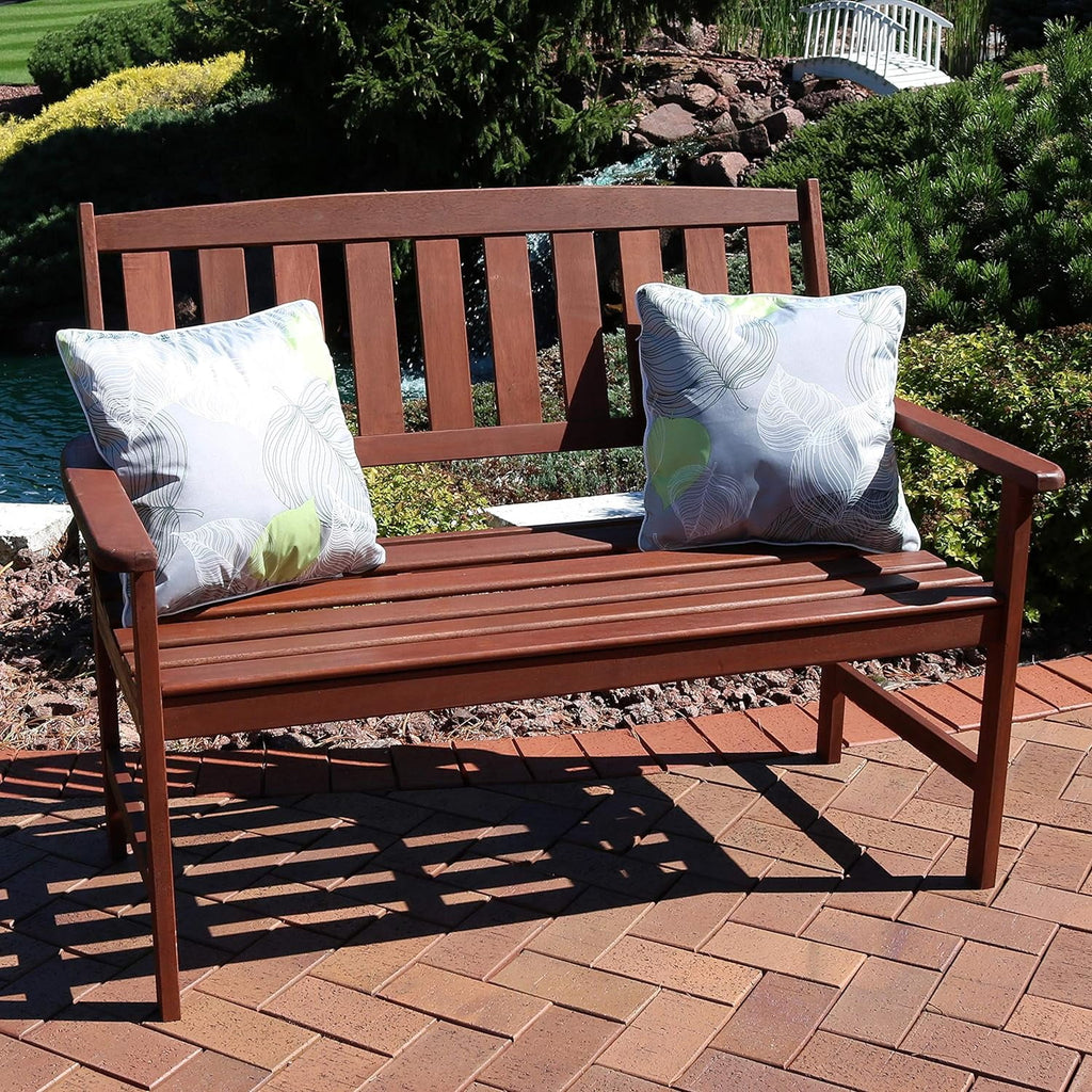 Meranti Wood 2-Seat Outdoor Garden Bench D311796