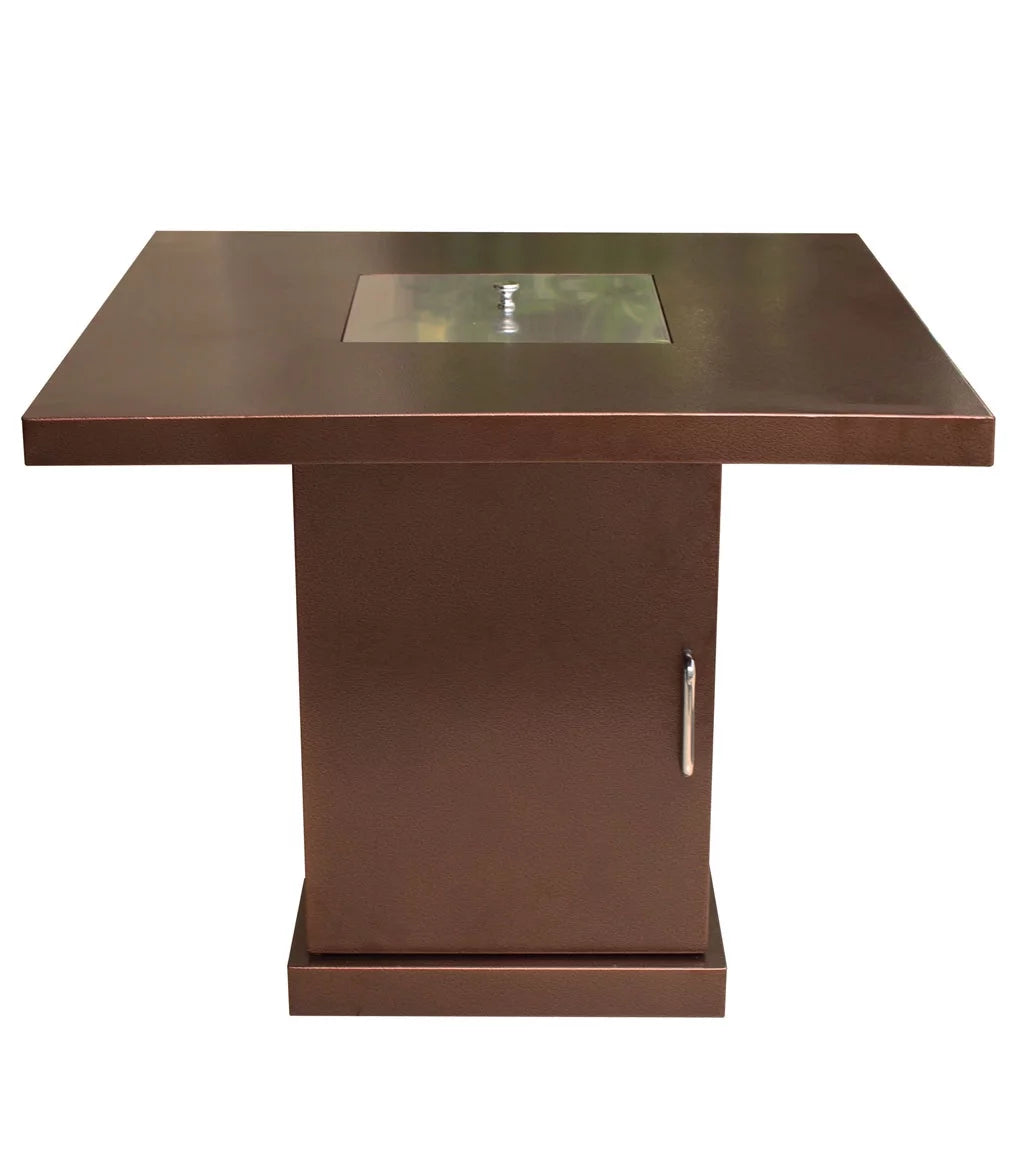 Square Hammered Bronze Propane Fire Pit O93048