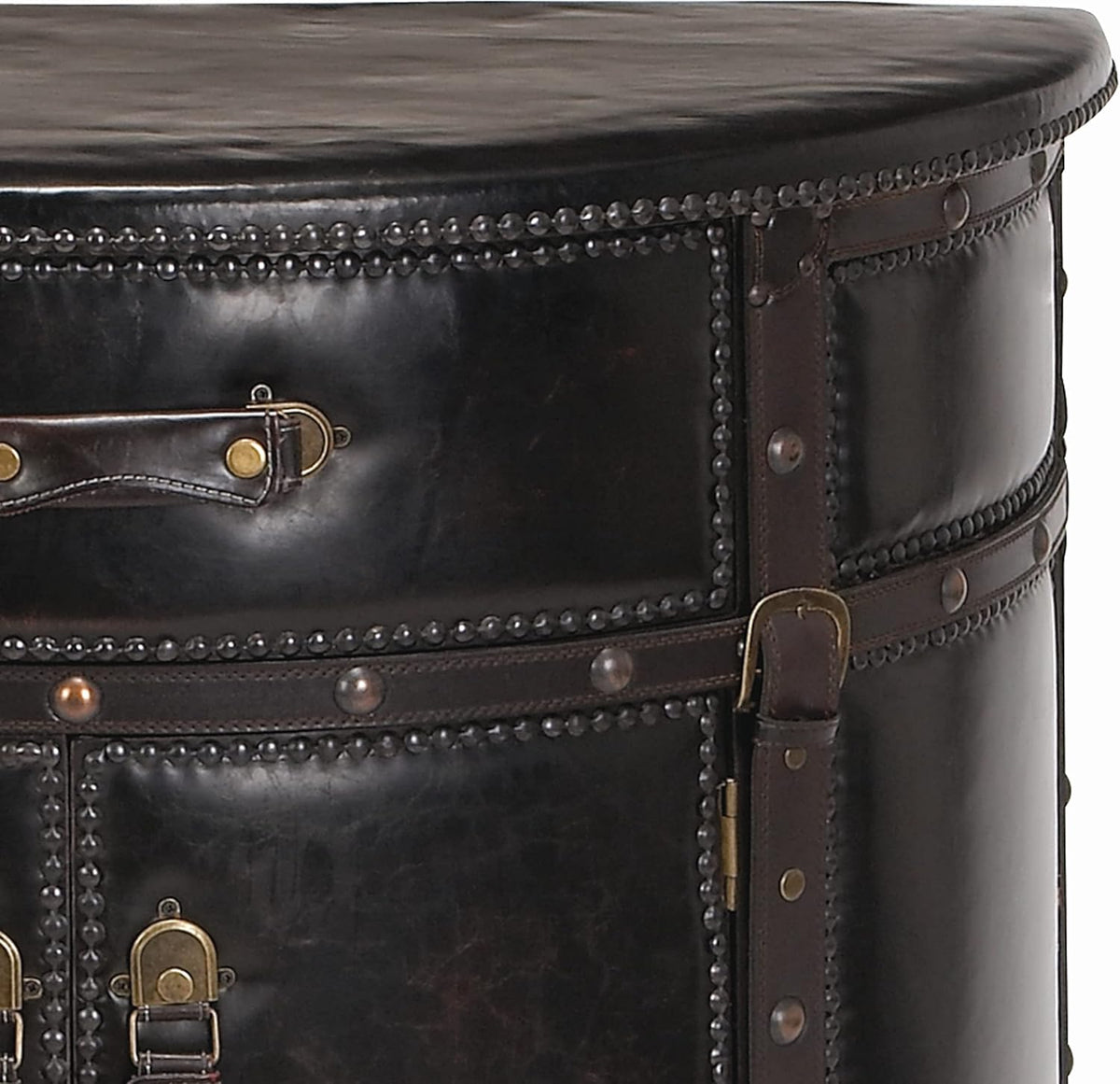 Wood Leather Cabinet Q598540