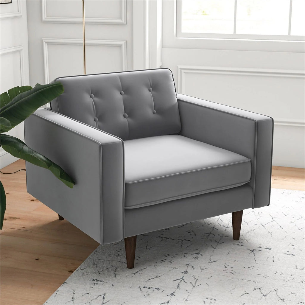 Gray Velvet Lounge Chair (Set of 2) M688