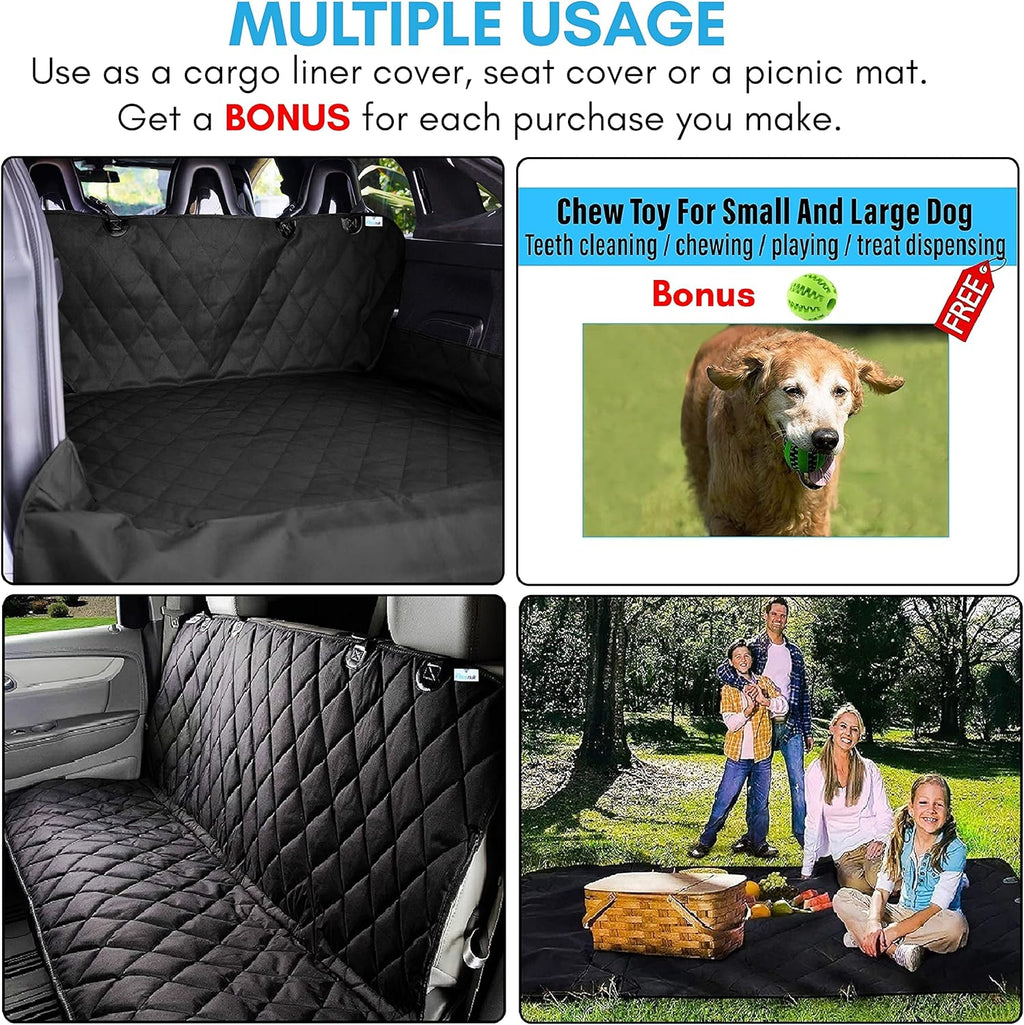 SUV Cargo Liner for Dogs Heavy Duty Waterproof Nonslip Car Trunk Mat Seat Cargo Cover Side and Bumper Protector Pet Cargo Liner Large Standard Universal fit Pack of 2 P31788