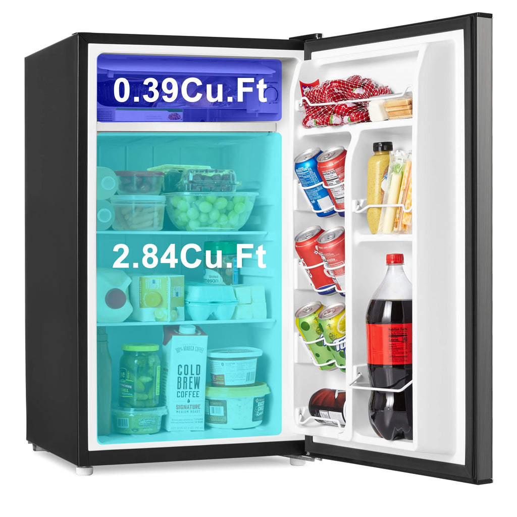 3.3 Cu ft Single Door Mini Fridge, Black H526076