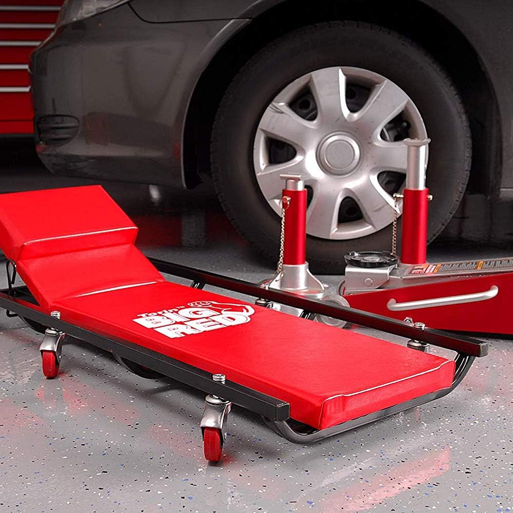 40 Padded Mechanic Cart with Adjustable Headrest and 6 Casters E548395