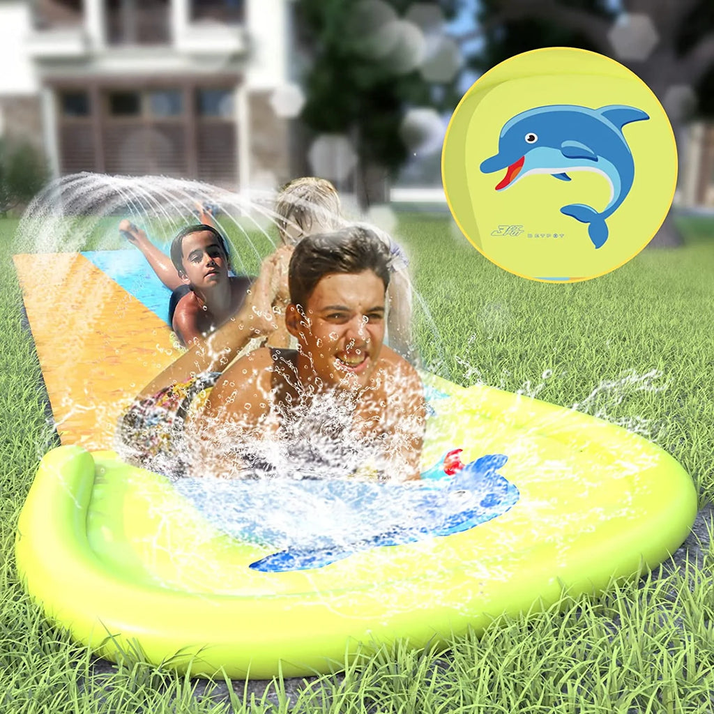 20FT Water Slide with 2 Bodyboards and Sprinkler L8748