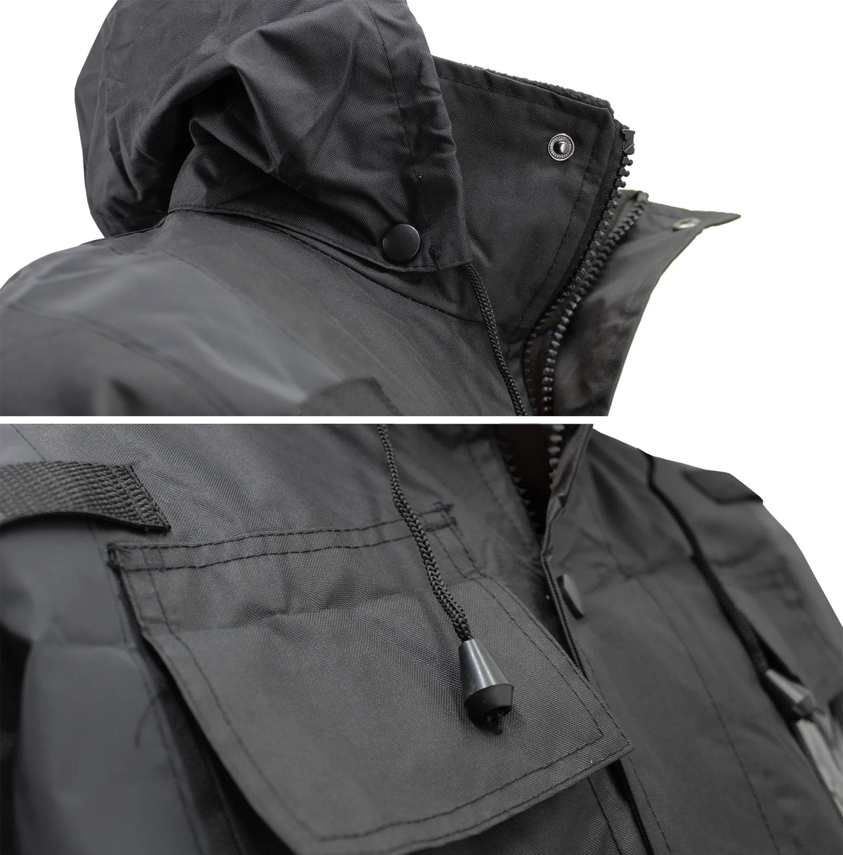 Mens Black High Visibility Water Resistant Reflective Work Jacket P3238