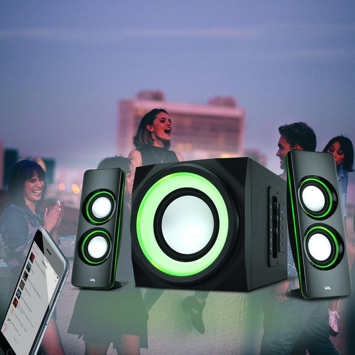 2.1 Bluetooth Subwoofer Speaker System, Pack of 2 H2111