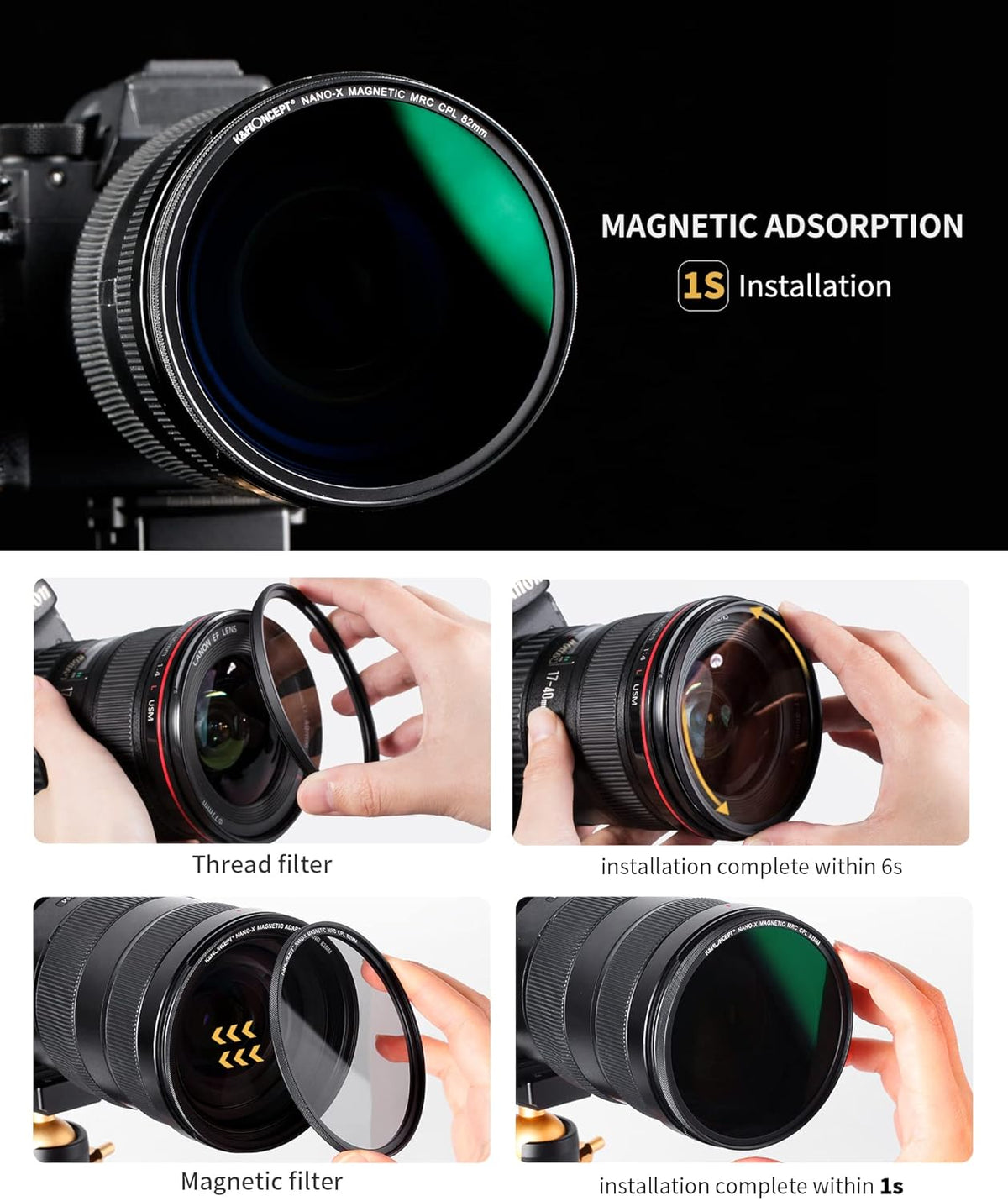 49mm Circular Polarizing Filter Kit with Adapter Ring and Lens Cap H7693