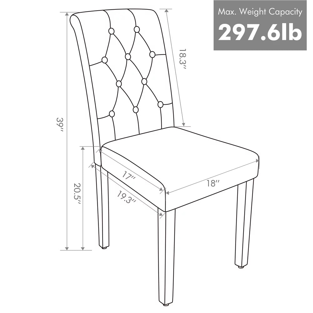 Faux Leather Dining Chairs with Wood Legs Set of 6 Gray F714796